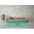 thumbnail image 3 of Ahgly Company Machine Washable Indoor Rectangle Medallion Turquoise Blue Traditional Area Rugs, 8' x 12', 3 of 4