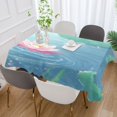 thumbnail image 6 of 60x90 Inch Tablecloth Polyester Square Tablecloth for Home Kitchen Dinner Decor Lotus Flower and Leaves, 6 of 9
