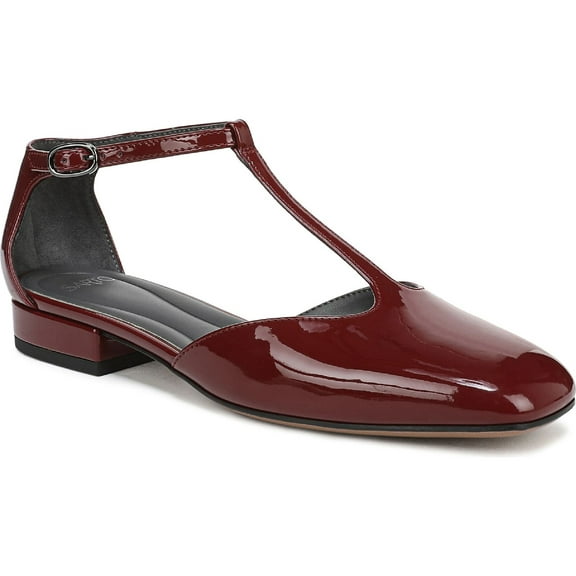 Franco Sarto Women's A-Delmira T-Strap Flat Oxblood Red 6.5M