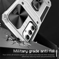 thumbnail image 4 of SaniMore for Samsung Galaxy A54 5G Stand Case, Slide Camera Cover 360 Degree Rotating Kickstand Magnetic Car Mount Hybird Tri-layer Rugged Shell Military-grade Shockproof Anti-drop Cover, Silver, 4 of 10