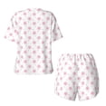 thumbnail image 5 of Lsque Animal Pink Color Paw Women's Short-Sleeved Pajama Set - 2 Piece Soft and Lightweight Sleepwear Set-Medium, 5 of 9