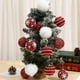 thumbnail image 4 of Adornos navideños, juego de 12 bolas navideñas flocadas. Diversos estilos de adornos para árboles de Navidad. También se pueden usar para otras fiestas. Bolas de espuma., 4 of 8