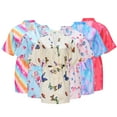 thumbnail image 2 of Chenyin Toddler Kids Girls Boys Silk Stain Robe V-Neck Soft Bathrobe Teen Spring Summer Night-Robe Pajamas Sleepwear for 2-14 Years, 2 of 9