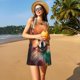 thumbnail image 3 of Fotbe Colorful Leaf Chihuahua Vestido de Verano sin Mangas para Mujer – Vestido Midi Línea A, Estilo Camiseta Floral, Vestido Playero Casual y Fluido, 3 of 7