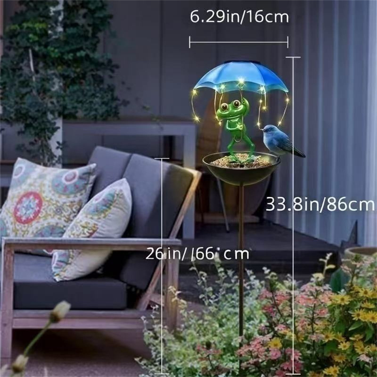 XINGAG Solar Bird Feeder, Outdoor Solar Lights Figurine Lights with Umbrella, Hummingbird Feeder Decorative Path Lights Courtyard Garden Light Outdoor Yard Decor