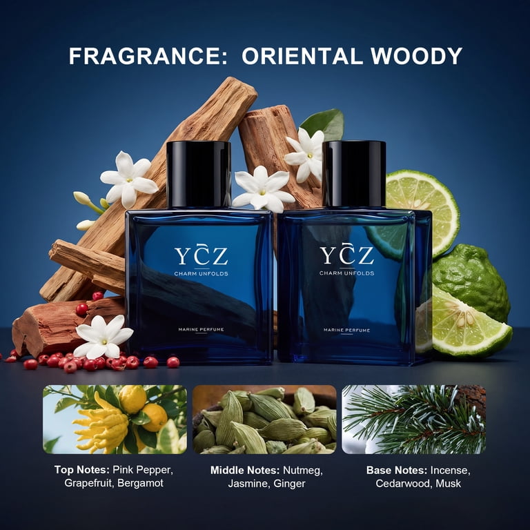 Ycz, Men's Cologne, Marine and Oriental Woody Fragrance, 1.7 oz