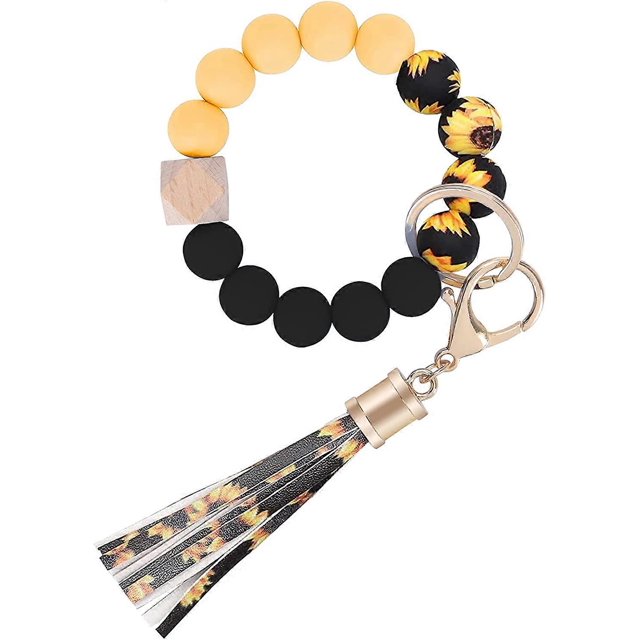 Bracelet Porte-Clés Bracelet pour Femmes avec Perles en Silicone
