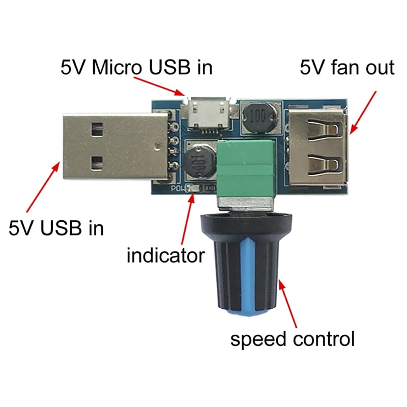 USB Lüfter   ​​Controller Reglermodul DC 4 12V bis 2,5 8V 5W