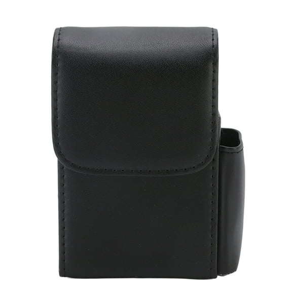 Durable Cigarette Box With Lighter Pocket, Premium PU  Stainless Steel, Portable Design