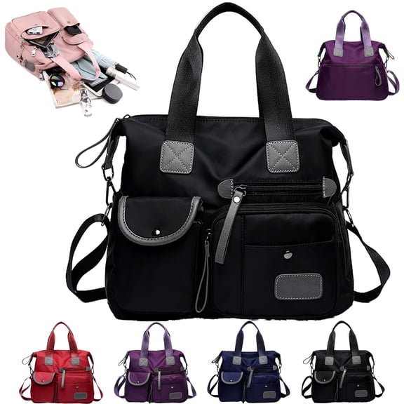 Women's Large Water-Resistant Tote Bag, 3-Way Carry Handbag