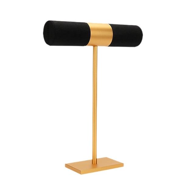 Expositor de pulseras y organizador de joyas para escritorio. Negro