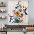 thumbnail image 5 of Hummingbird Sheer Curtains 45 Inches Long, Spring Vintage Oil Painting Sunflowers Beige Light Filering Curtains, Breathable Simi Curtain Privacy Drapes for Kitchen Bathroom Small Window Treatment, 5 of 9
