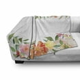 thumbnail image 3 of Floral Soft Flannel Fleece Throw Blanket, Flower Petals with Soft Pastel Tones Bouquet Blooms Shabby Colors Feminine Motif, Cozy Plush for Indoor and Outdoor Use, 70" x 90", Multicolor, by Ambesonne, 3 of 6