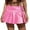 Pink, variant on GJSYRH Women Leather Skort High Waisted Black Faux Leather Mini Skirt Short A-line Wrap Asymmetrical Skirts Dressy Casual