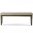 thumbnail image 5 of Waverly 48 inch Wide Traditional Rectangle Tufted Ottoman Bench in Natural Linen Look Fabric, 5 of 6