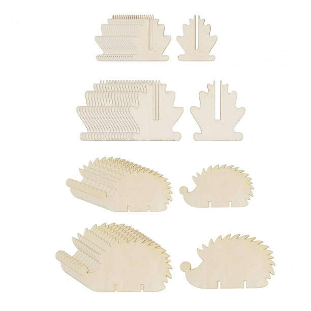 Juego de 20 recortes de madera de erizo, rodajas de madera sin terminar, manualidades DIY, erizo sin pintar para cumpleaños, carteles para el hogar,