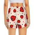 thumbnail image 4 of Uemuo Red Ladybug Pattern Women's Athletic Shorts High Waisted Running Shorts with Liner Pockets Gym Elastic Workout Shorts-X-Large, 4 of 9