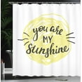 thumbnail image 4 of Ambesonne White Shower Curtain, Hand Drawn Sun Romance, 69"Wx84"L, Pale Yellow Black, 4 of 5