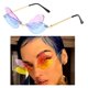 thumbnail image 5 of de sol sin montura de para mujer, de sin marco , de protección 400 Morado + Azul Soledad Gafas de sol Dragonfly sin montura, 5 of 7