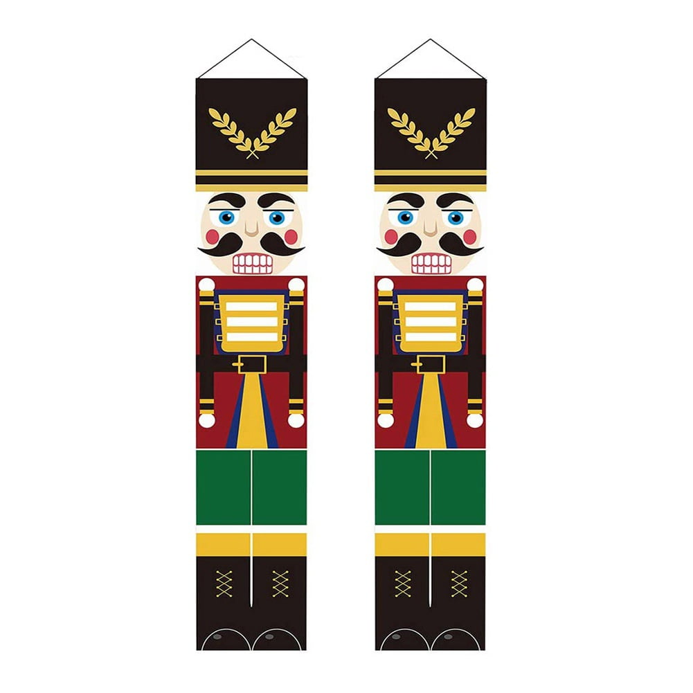 Christmas Nutcracker Banner Decorations Outdoor Soldier Nutcracker
