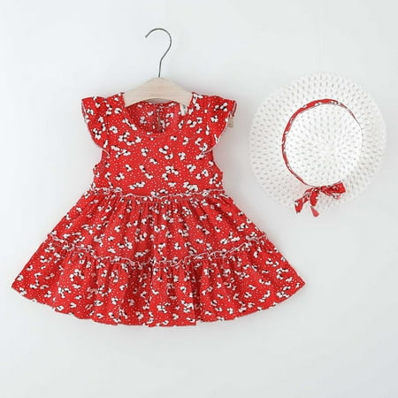 

Hunpta Kids Princess Hat Floral Baby Outfits Girls Toddler Sleeveless Dress Girls Dress&Skirt
