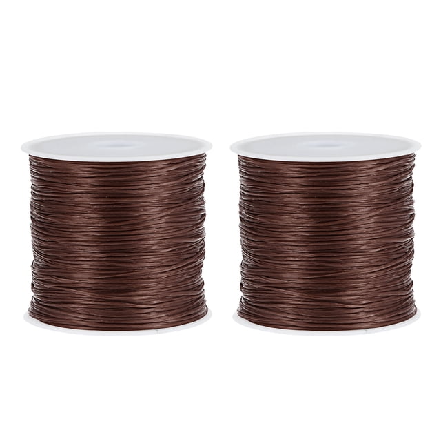 Unique Bargains Elastic Cord DIY Making Stretchy String Craft Wire, Red Brown, 2 Rolls