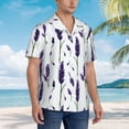 thumbnail image 3 of Gaeub Lavender Flowers Print Men's Hawaiian Shirt,Button Down Short Sleeves Shirts,Tropical Beach Casual Button Down Shirts,XX-Large, 3 of 7