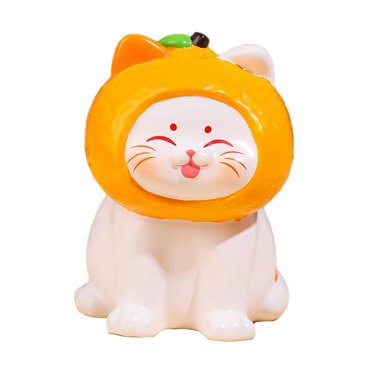 Lipstore Lucky Cat Figurine Creative Statue Crafts Decorative Ornament Desktop Decoration 5.6x3.4x4.1 cm