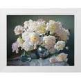 thumbnail image 1 of Kopania, Zbigniew 32x25 White Modern Wood Framed Museum Art Print Titled - Peonies in Silver Pot III, 1 of 4