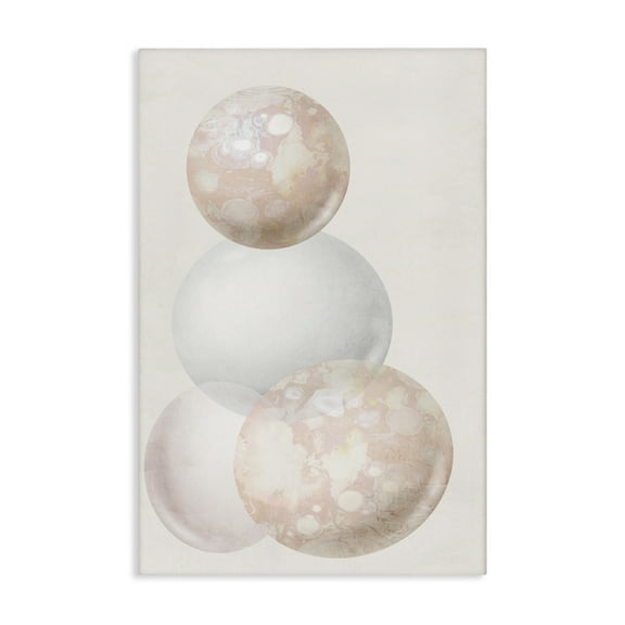 Stupell Industries Subtle Orbs Shapes Abstract Painting Gallery Wrapped Canvas Art Print Wall Art, 16 x 24