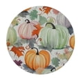 thumbnail image 2 of PIKWEEK  Thanksgiving Fall Round Tablecloth Watercolor Autumn Pumpkins Elastic Edged Tablecloth for Kitchen Dining Room Picnic Wedding Party Patio Washable Polyester Circle Table Cloth White, 2 of 7
