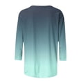 thumbnail image 7 of 3/4 Sleeve Tops Sevevn Women's Casual Loose Gradient Printed Button 3/4 Sleeve T-Shirt, 7 of 7