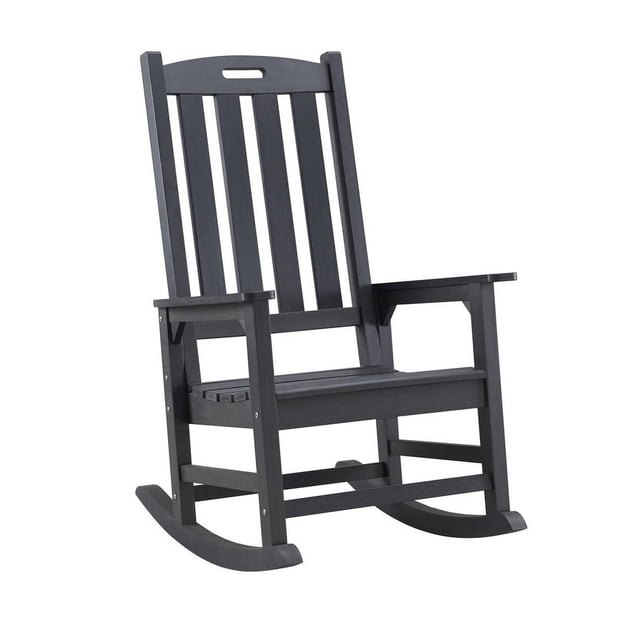 GONICHA Oversized Outdoor Rocking Chair,Easy to Assemble High Density Polyethylene Patio Rocking Chair,Black