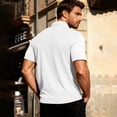 thumbnail image 4 of Kixjoy Short Sleeve Shirts for Men Big and Tall Button Down Spring T Shirts Casual Collared Dress Shirts Basic Fashion Cozy Sweater with Pockets, White M, 4 of 5