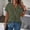 Army Green, variant on HOMBOM Womens Henley V Neck T-Shirts Summer Shirts Purple Short Sleeve Solid Blouse for Young Woman Casual
