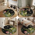 thumbnail image 5 of Round Area Rugs 4Ft, Frog Mushroom Non-Slip Washable Circle Rugs Carpet, Country Botanical Butterfly Eucalyptus Leaves Indoor Outdoor Rug Floor Mats Throw Runner for Bedroom Living Room Bathroom, 5 of 8