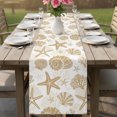 thumbnail image 6 of Table Runners 36 Inches Long Dress Scarves, Khaki Coastal Summer Farmhouse Kitchen/Dining Table Decor Table Runner, Short Coffee Tablerunners, Coral Shell Starfish Nautical 13x36 Inch, 6 of 9