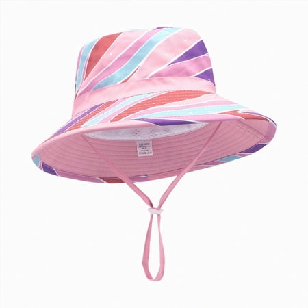 Hats for Kids Kids Sun Hat Bucket Hat for Girls Boys Summer Sun Protection Cotton Unisex Beach Cap 3T 8T (Light Purple 3-8 Years)