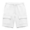 thumbnail image 6 of Nmnitkp Mens Shorts Waffle Knit Cargo Shorts Elastic Waist Drawstring Multi-Pocket Lightweight Breathable Casual Summer Athletic Shorts White,2XL, 6 of 6