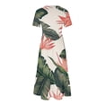 thumbnail image 3 of Mefallenssiah Mode Femmes Col Rond Manches Courtes Robe Imprimée, 3 of 4