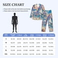 thumbnail image 4 of Honeii Dolphin Rainbow Horse Pattern Mens Pajamas Set,2pcs Men's Lounge Long Sleeve Sleep Shirt and Pajama Bottoms Sleepwear Set,Mens Pjs Sets-Large, 4 of 7