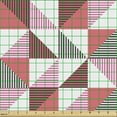 thumbnail image 2 of Ambesonne Geometric Fabric by the Yard Upholstery, Halved Striped Triangles, 5 Yards, Coral Pink and Dark Grey, 2 of 5