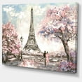 thumbnail image 1 of Designart - Eiffel avec des Fleurs Roses - Tableau Imprimé sur Toile, 1 of 2