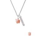 thumbnail image 2 of Delight Jewelry Resin Pink Pig Silvertone Guardian Angel Bar Charm Necklace, 23", 2 of 4