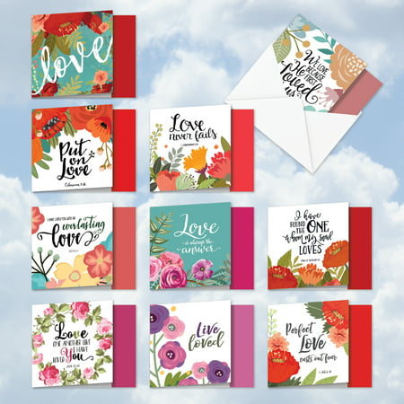 10 Assorted Valentine's Day Notecard Set with (Best Valentines Card Sayings)