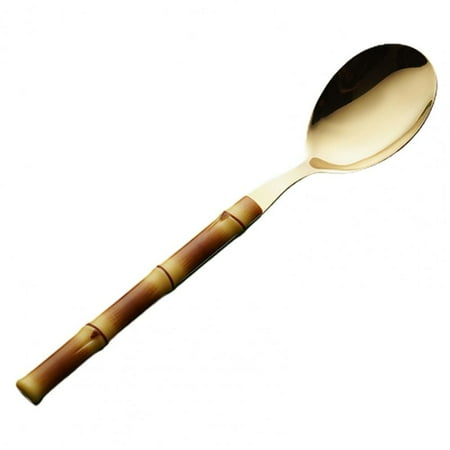 

Cutlery Fork Modern Imitation Bamboo Comfortable Grip Ergonomically Flatware Spoon for Dining Room