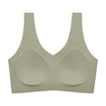 thumbnail image 2 of Feancey Gym Sports Bras for Women High Support Push Up Bra Wide Strap Casual Seamless Brassieres Solid Color Wireless Yoga Bralette Green M, 2 of 3