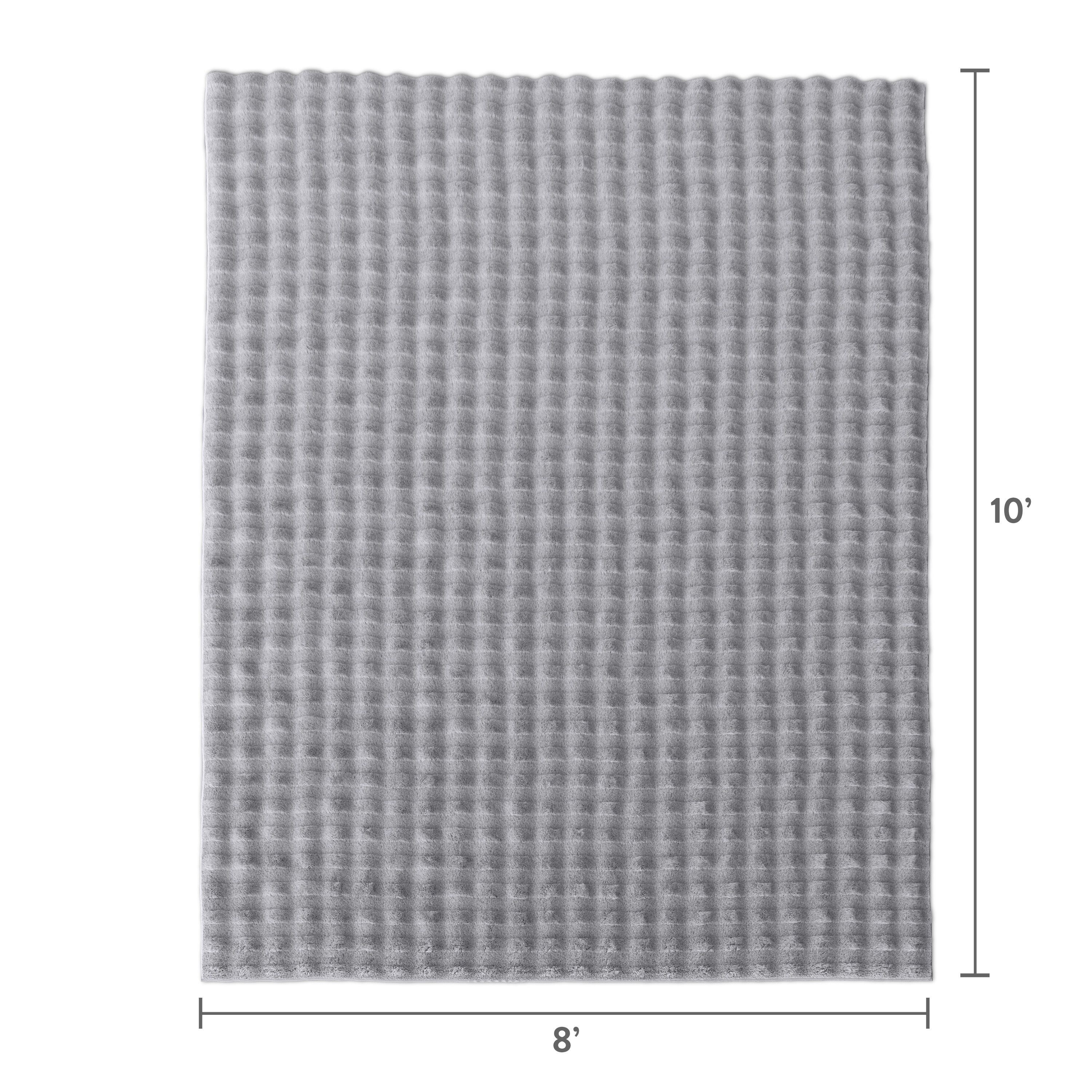 Mainstays Kids Gray Bubble Fur Area Rug, 8' x 10'
