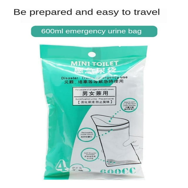 4 Bolsas de Desechables para Viajes de Coche, Bolsas para de Vómito para Pacientes Hospitalizados Cola Bolsas de orina desechables