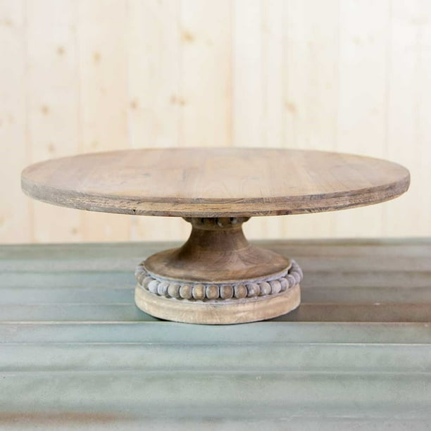 Cake & Candy Displays Wooden Cake Stand Round Display Platform Beaded ...